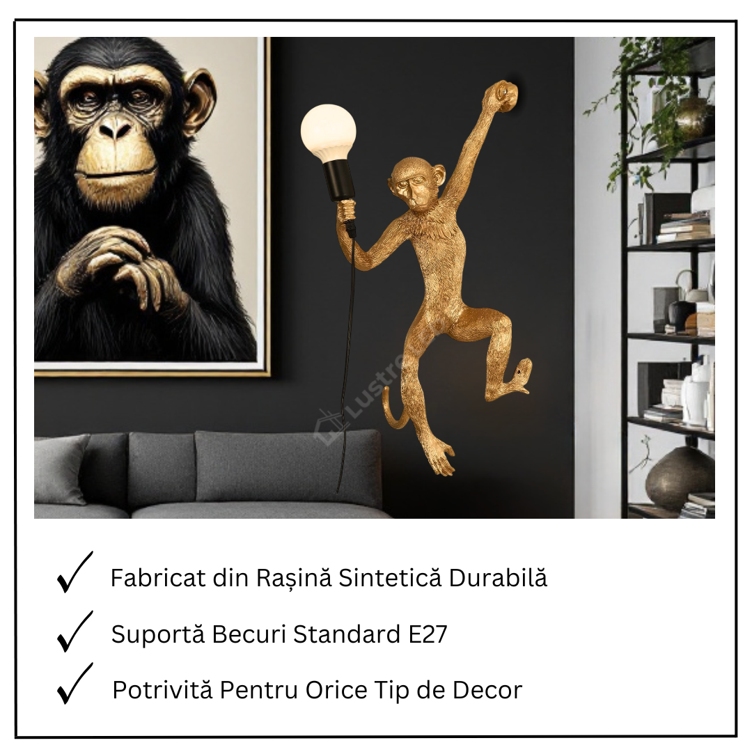 Aplica 1x27 Monkey Gold AURIE / APLICA PERETE Wall Light Fixtures