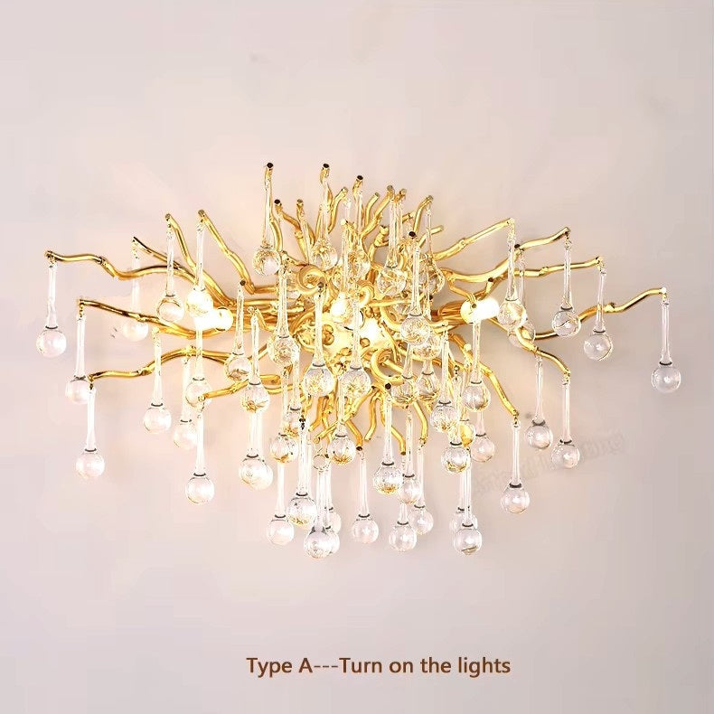Aplica Perete Cristal Luxury Golden Tears