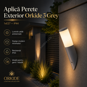 Aplica Perete Exterior Orkide 3 Grey 1xE27