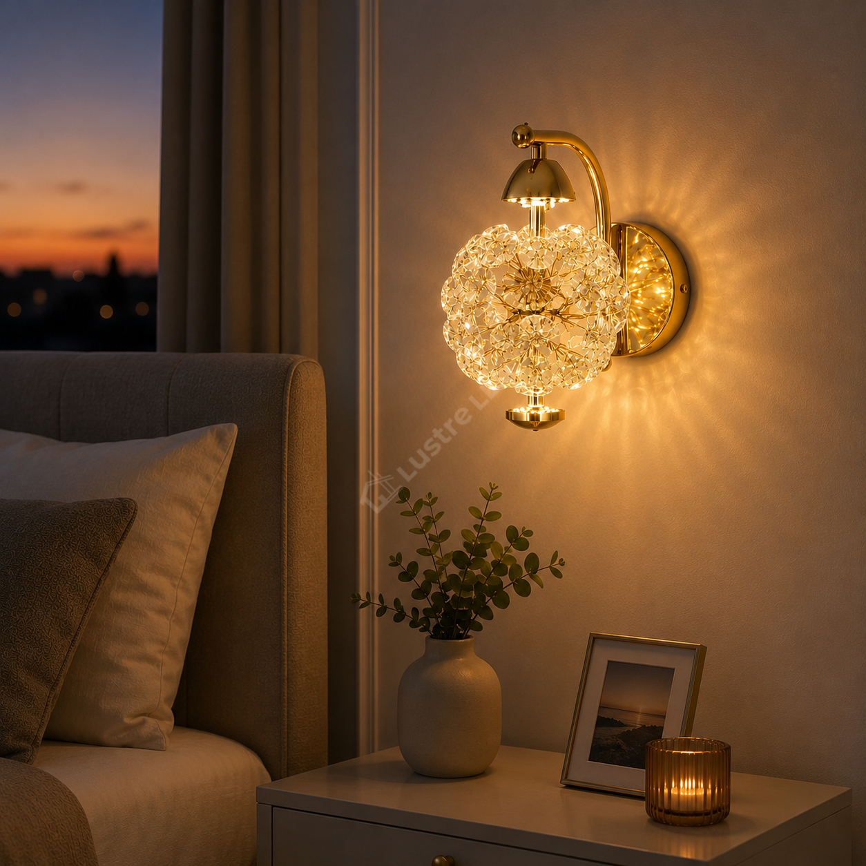 Aplica Perete LED Crystal DANDELION 10W Gold