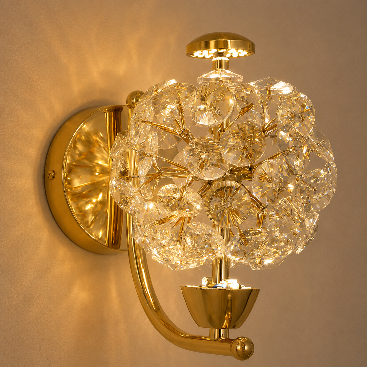 Aplica Perete LED Crystal DANDELION 10W Gold