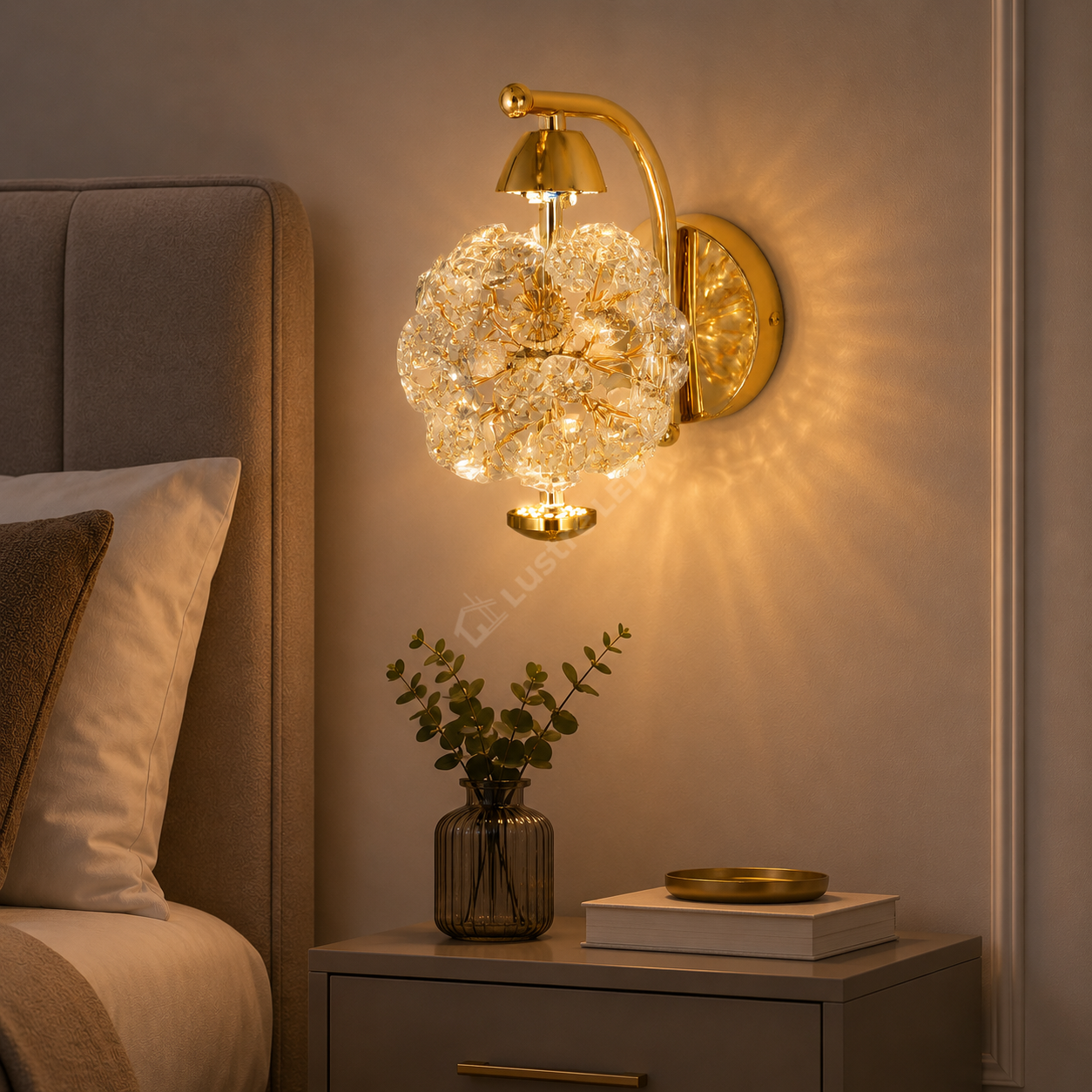 Aplica Perete LED Crystal DANDELION 10W Gold