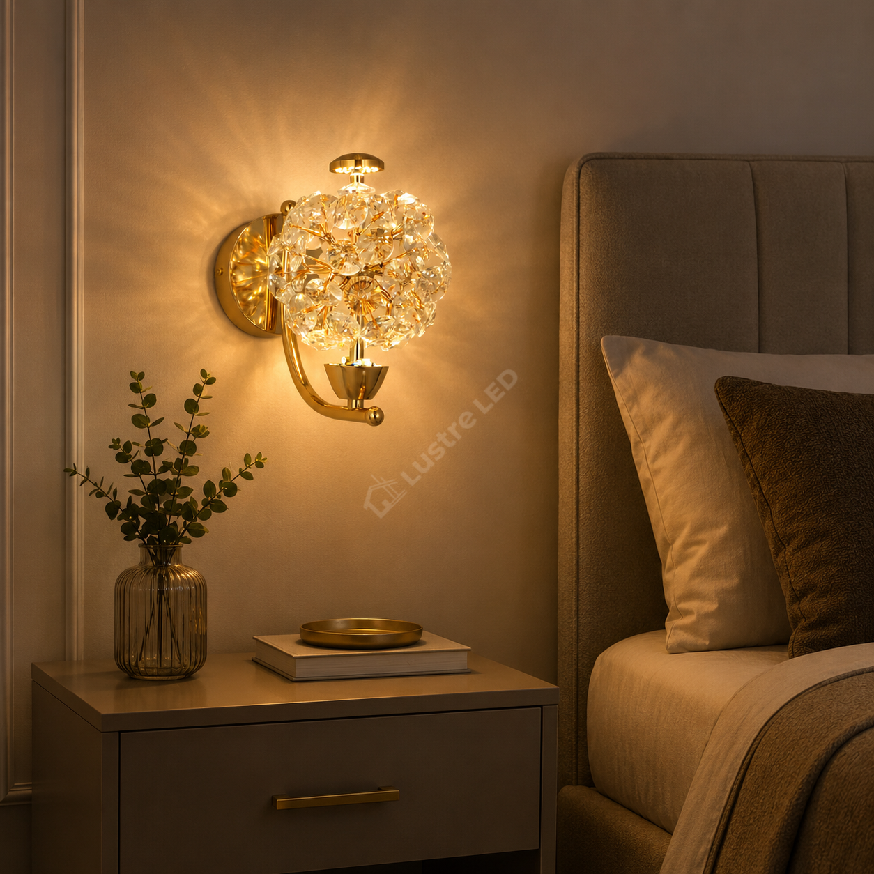 Aplica Perete LED Crystal DANDELION 10W Gold
