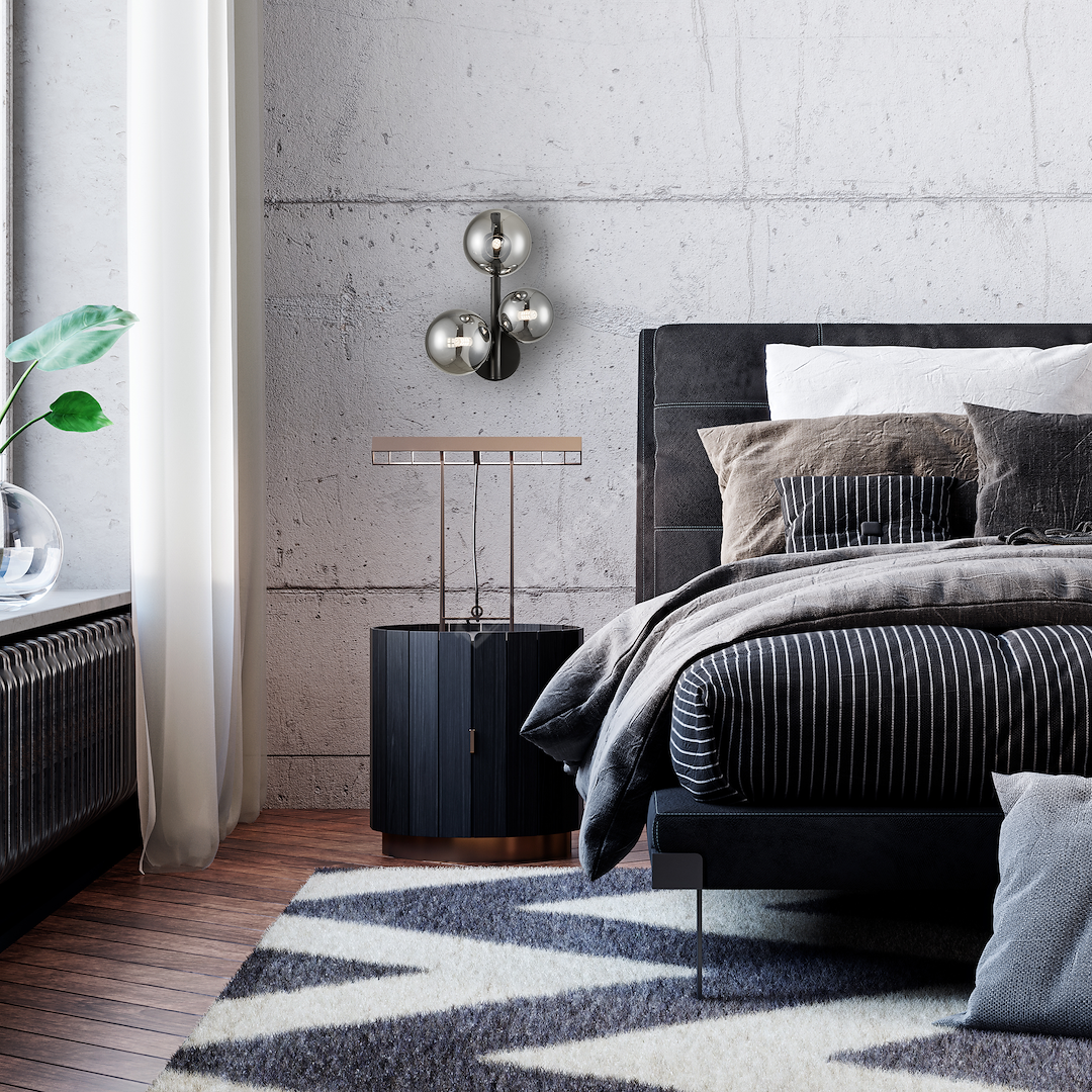 Aplica Perete Mila Black Premium 3xG9