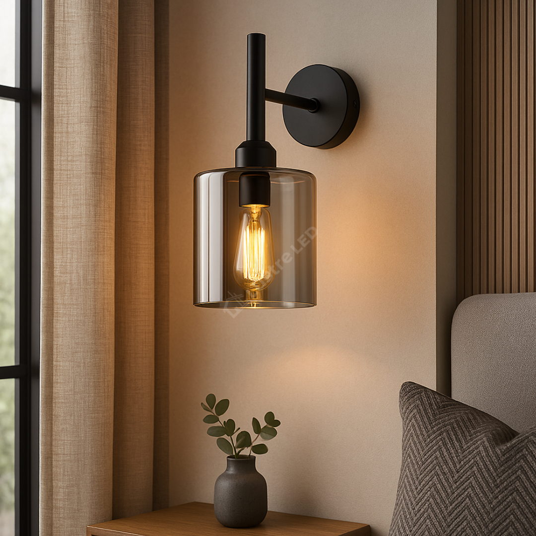 Aplica Perete 1xE27 Smokey NEAGRA / APLICA PERETE / MINIMALIST DESIGN Wall Light Fixtures