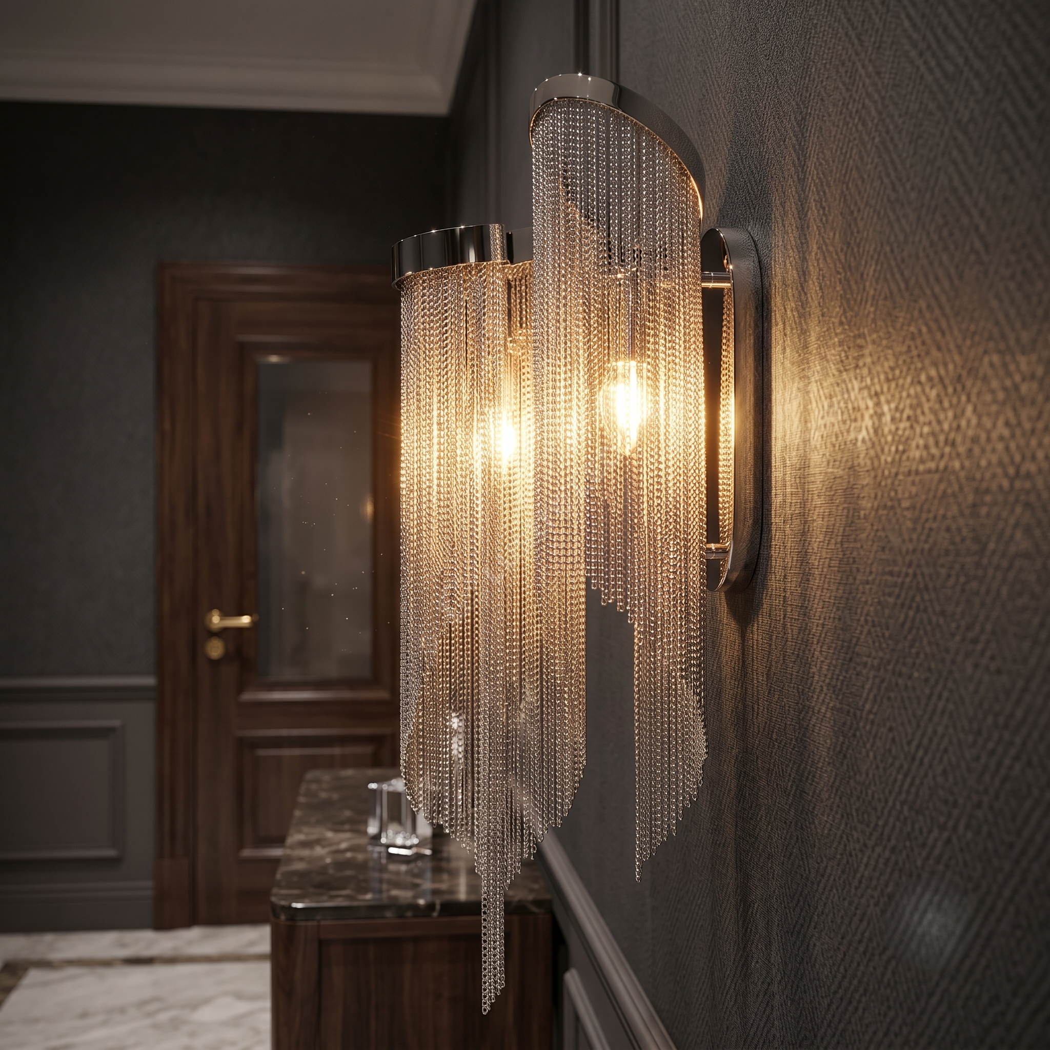 Aplica Perete Silver Chains Deluxe 2xE14