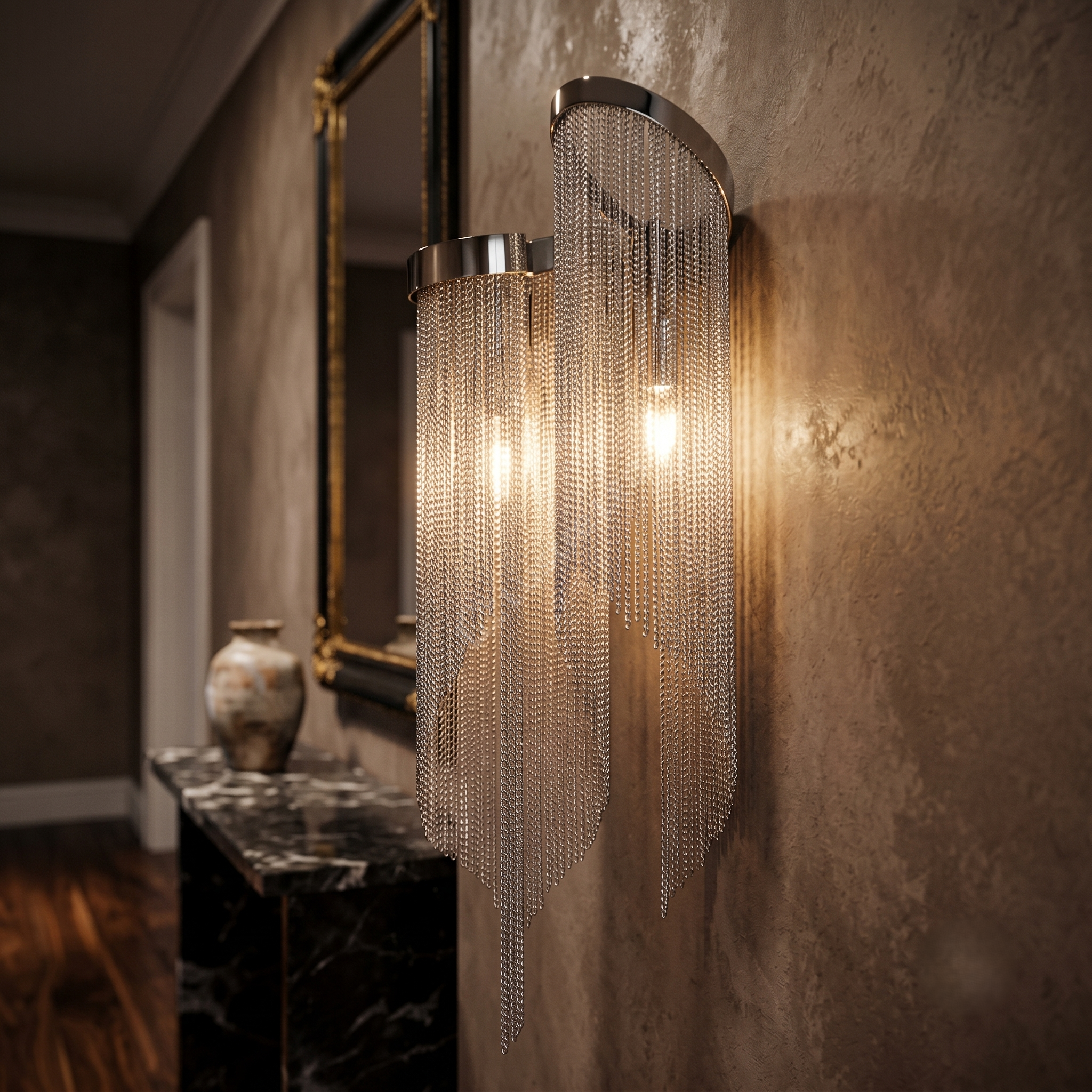 Aplica Perete Silver Chains Deluxe 2xE14