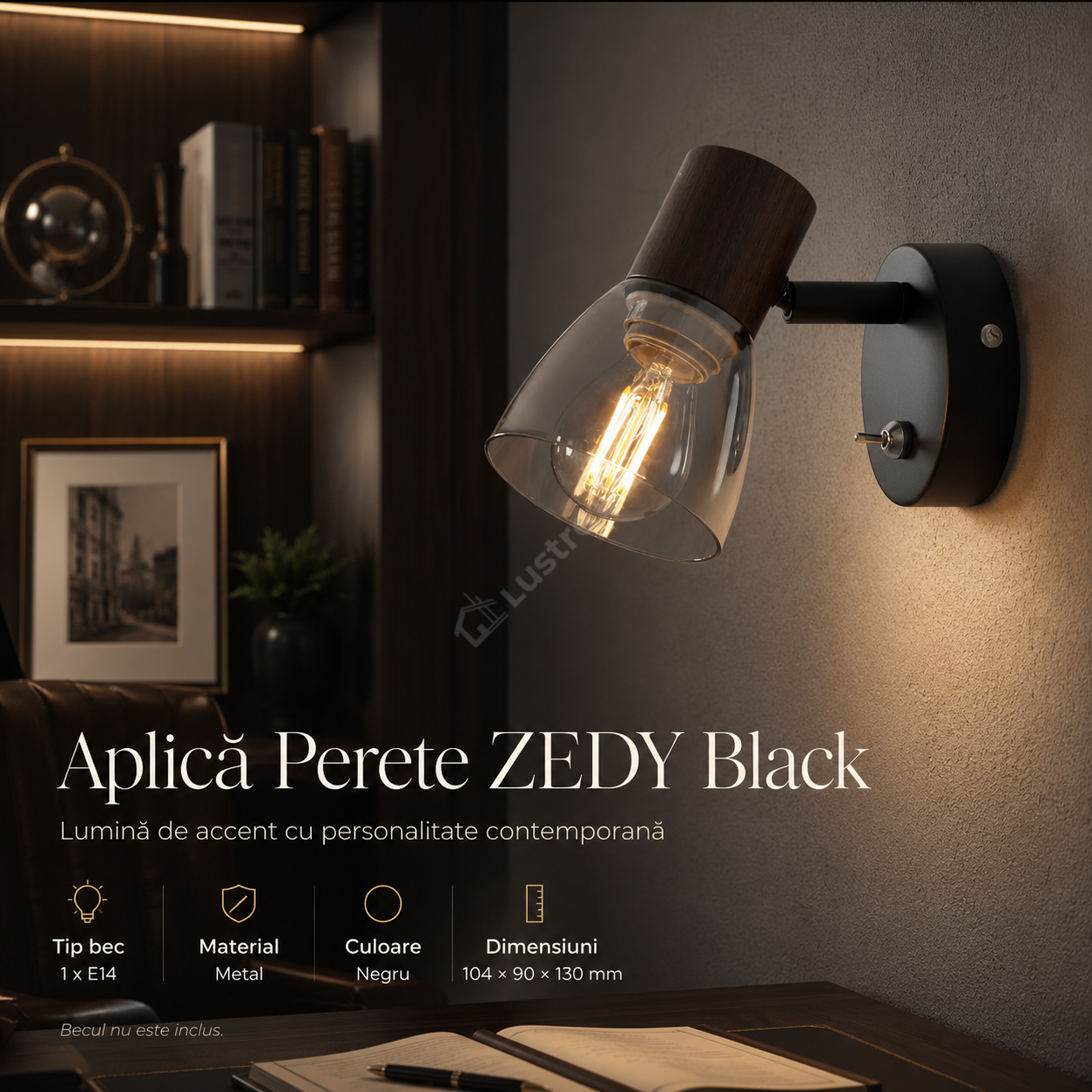 Aplica Perete ZEDY Black