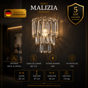 Aplica Premium Malizia Silver Crystal 1xE14