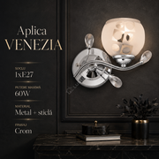 Aplica VENEZIA Chrome 1xE27 cu Abajur 20CM