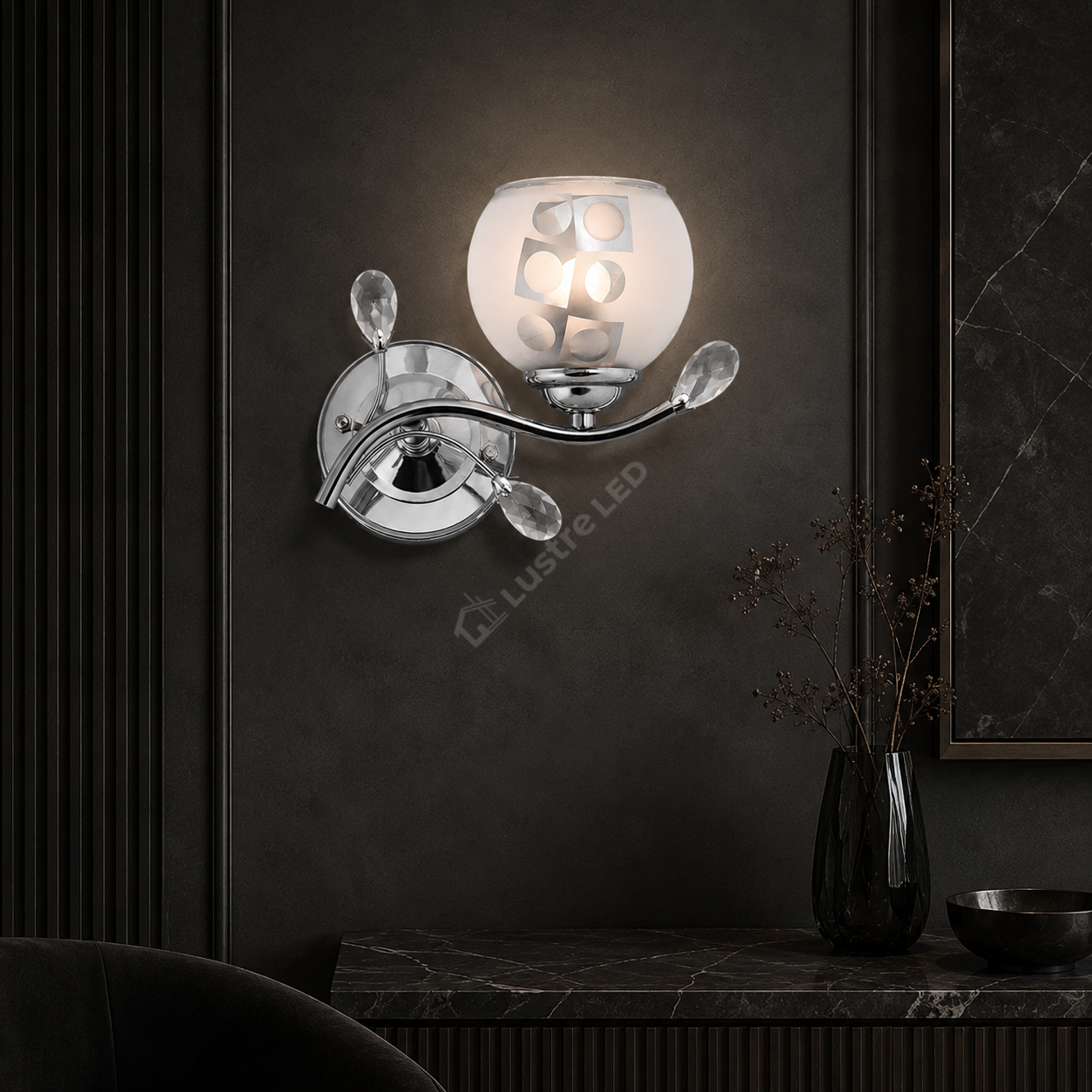 Aplica VENEZIA Chrome 1xE27 cu Abajur 20CM