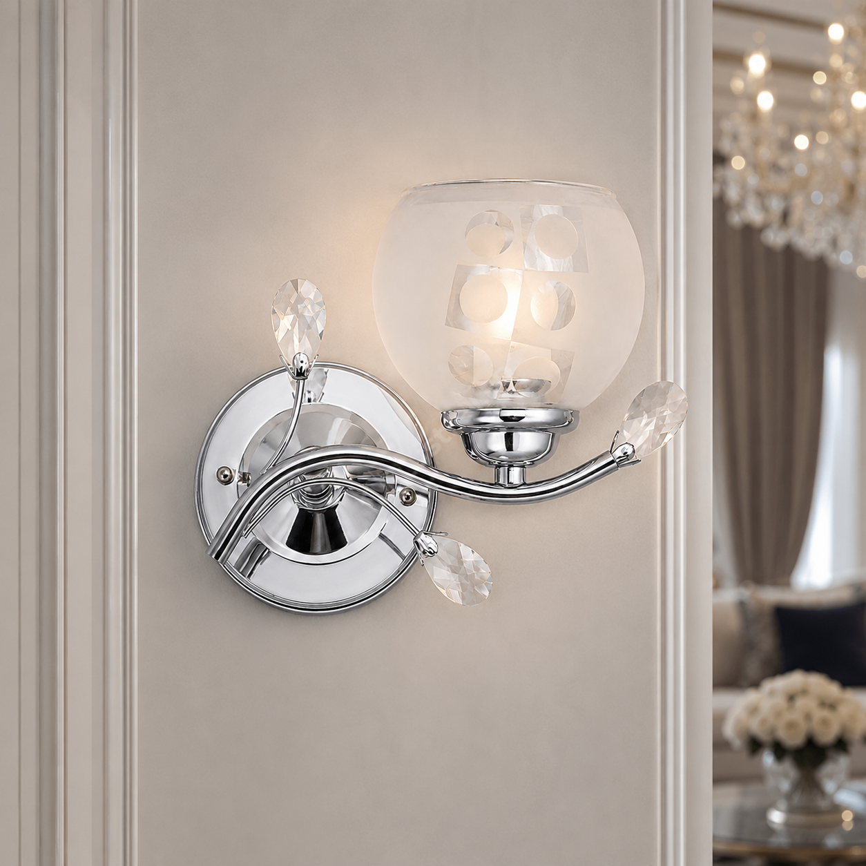 Aplica VENEZIA Chrome 1xE27 cu Abajur 20CM