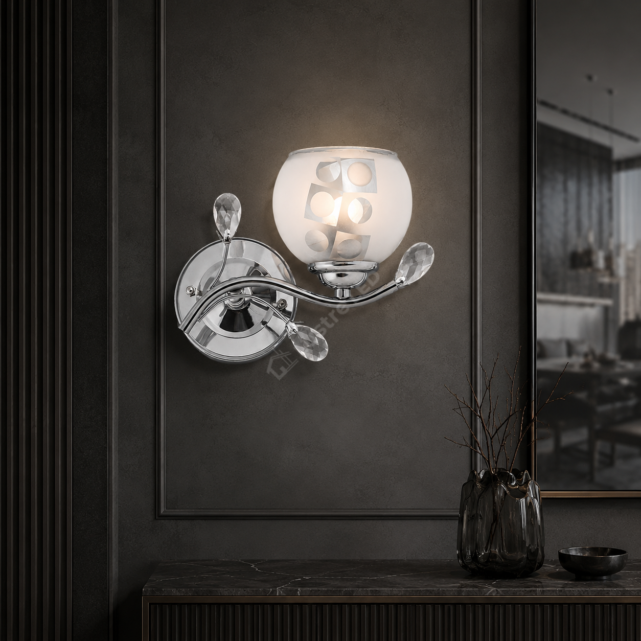 Aplica VENEZIA Chrome 1xE27 cu Abajur 20CM