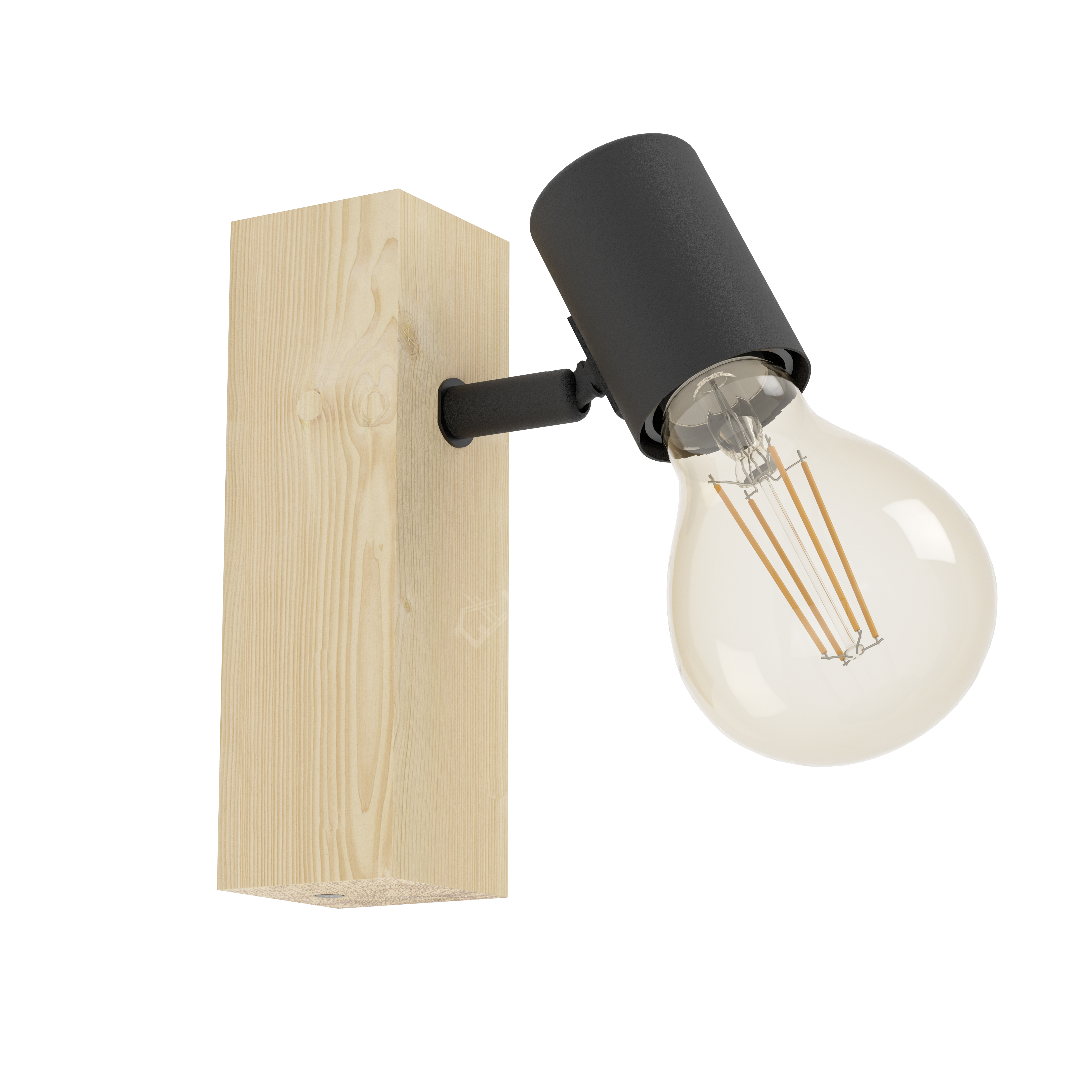 Aplica Vintage TOWNSHEND 3 Black & Brown Eglo