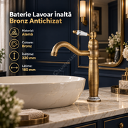 Baterie Lavoar Inalta Bronz Antichizat 1761