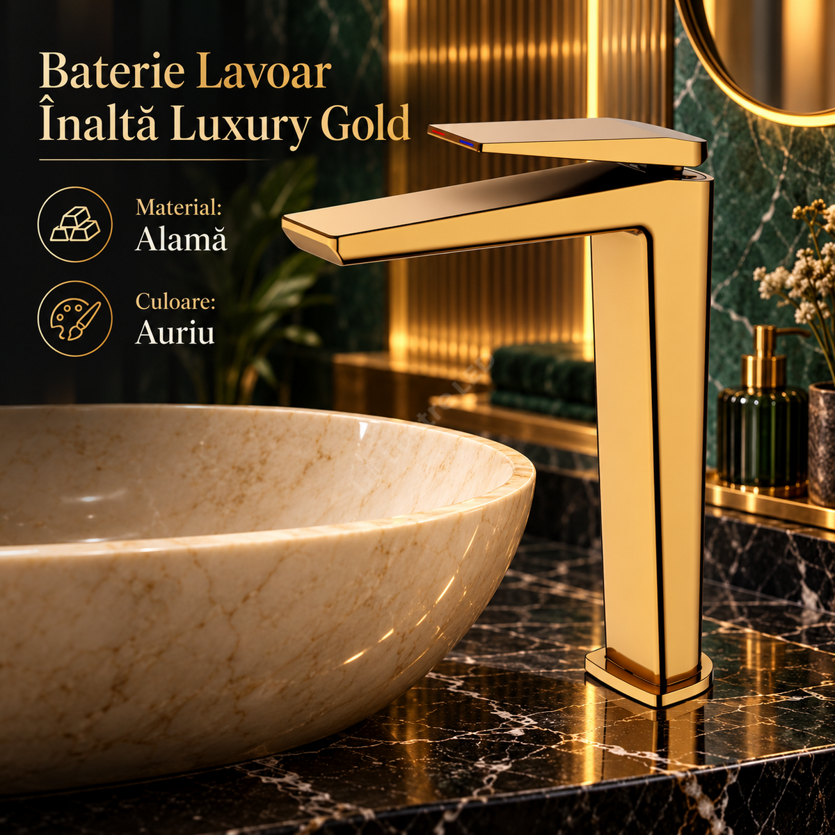 Baterie Lavoar Inalta Luxury Line Golden Beauty 5007-3