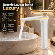 Baterie Lavoar Inalta Luxury Line Golden White 004