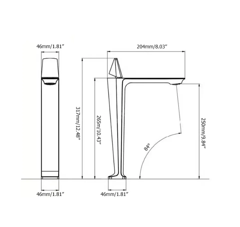 Baterie Lavoar Inalta Modern Line Black Tower 007 Sink Faucet