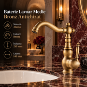 Baterie Lavoar Medie Bronz Antichizat 1729D