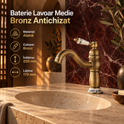Baterie Lavoar Medie Bronz Antichizat 1761D