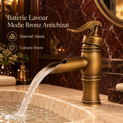 Baterie Lavoar Medie Bronz Antichizat Design Clasic Alama 1765D