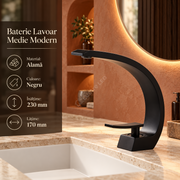 Baterie Lavoar Medie Modern Line Black Curve 022