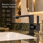 Baterie Lavoar Medie Modern Line Negru MAT SMK027