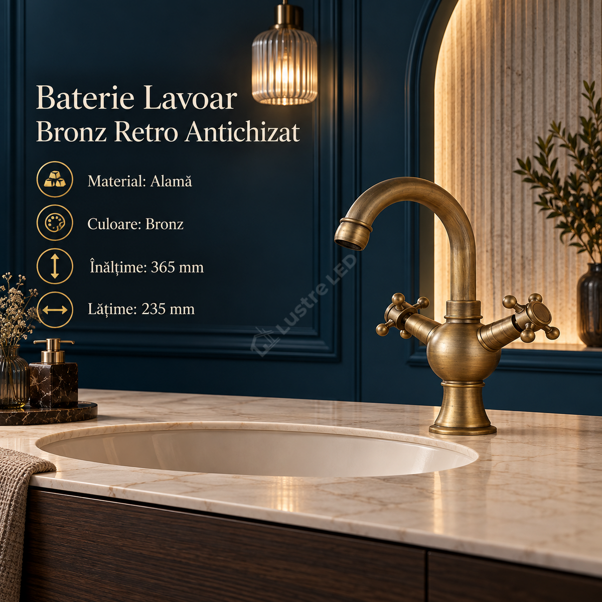 Baterie Lavoar Retro Antichizata Design Clasic Alama 1766
