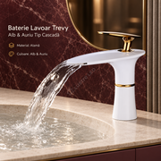 Baterie Lavoar Trevy Alb & Auriu Tip Cascada