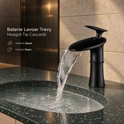 Baterie Lavoar Trevy Neagra Tip Cascada