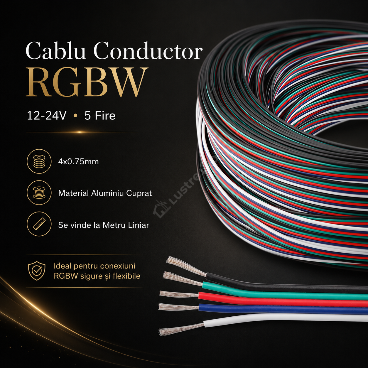 Cablu Conductor RGBW 12V 5 Fire