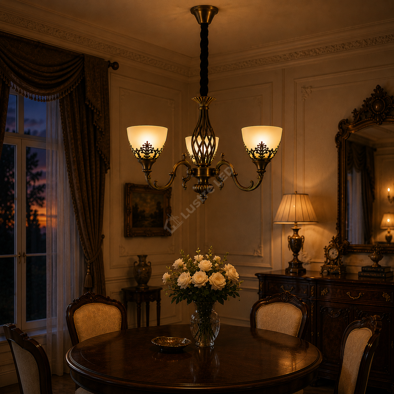 Candelabru Antichizat Bronz 3XE27 Melo