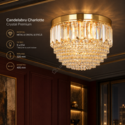 Candelabru Aplicat Charlotte Crystal Gold Premium Ø40CM