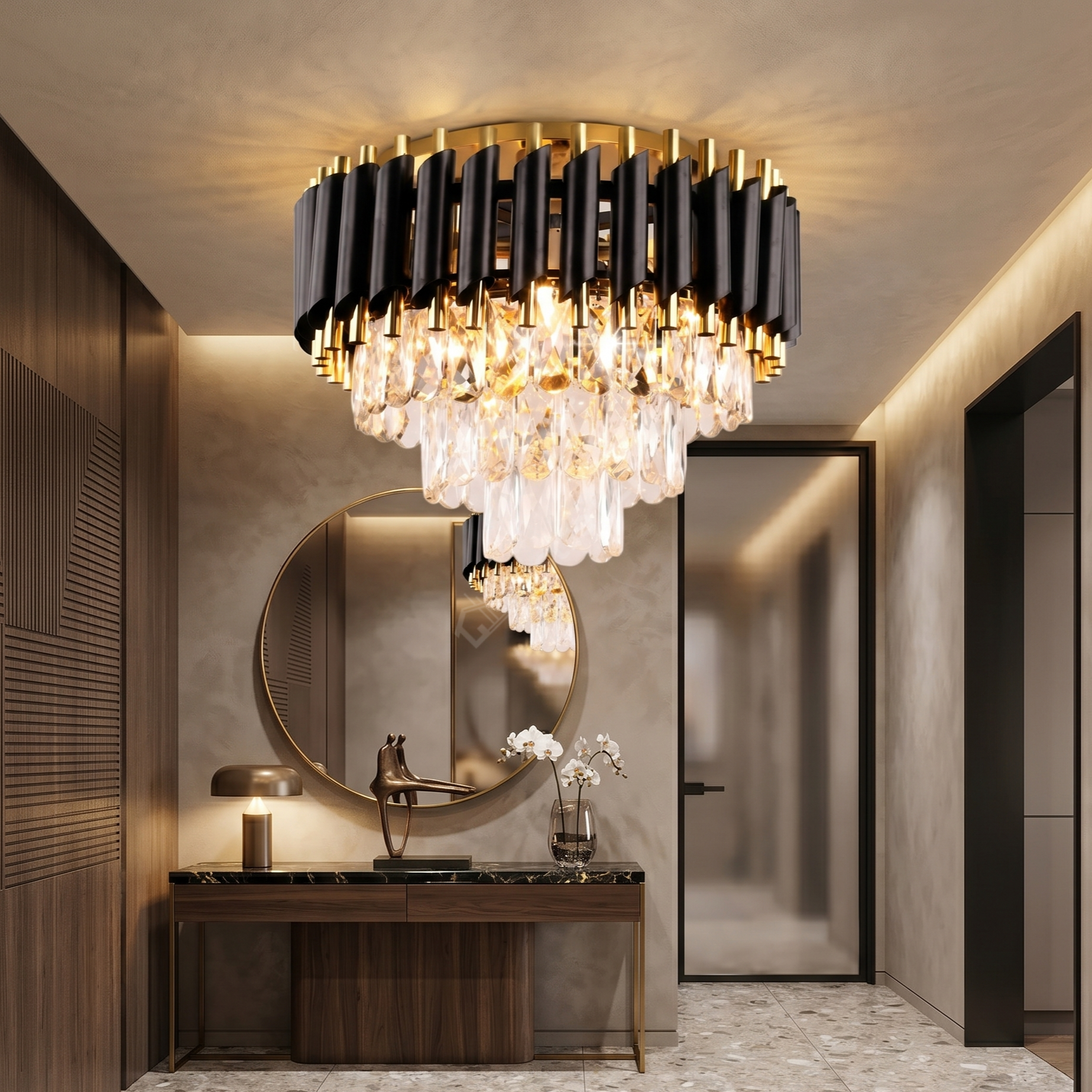 Candelabru Aplicat Cristal BLACK PANTHER 300mm