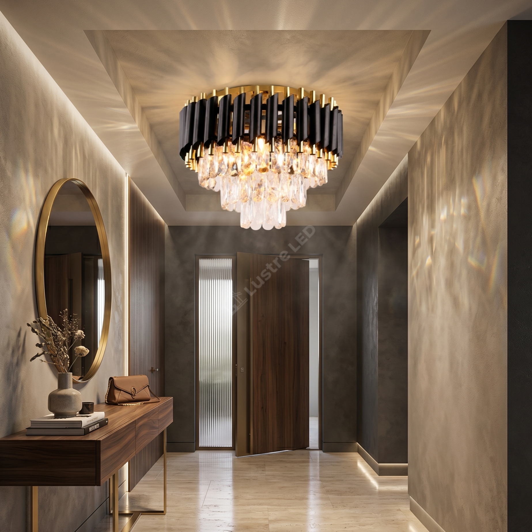 Candelabru Aplicat Cristal BLACK PANTHER 300mm