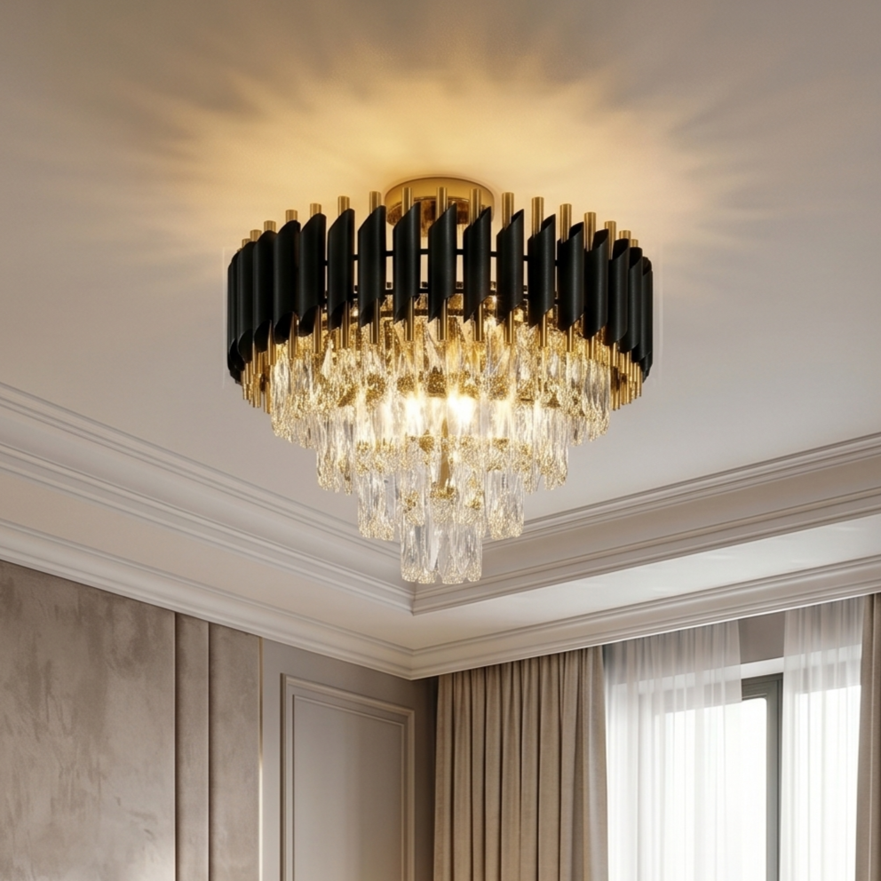 Candelabru Aplicat Cristal BLACK PANTHER 400mm