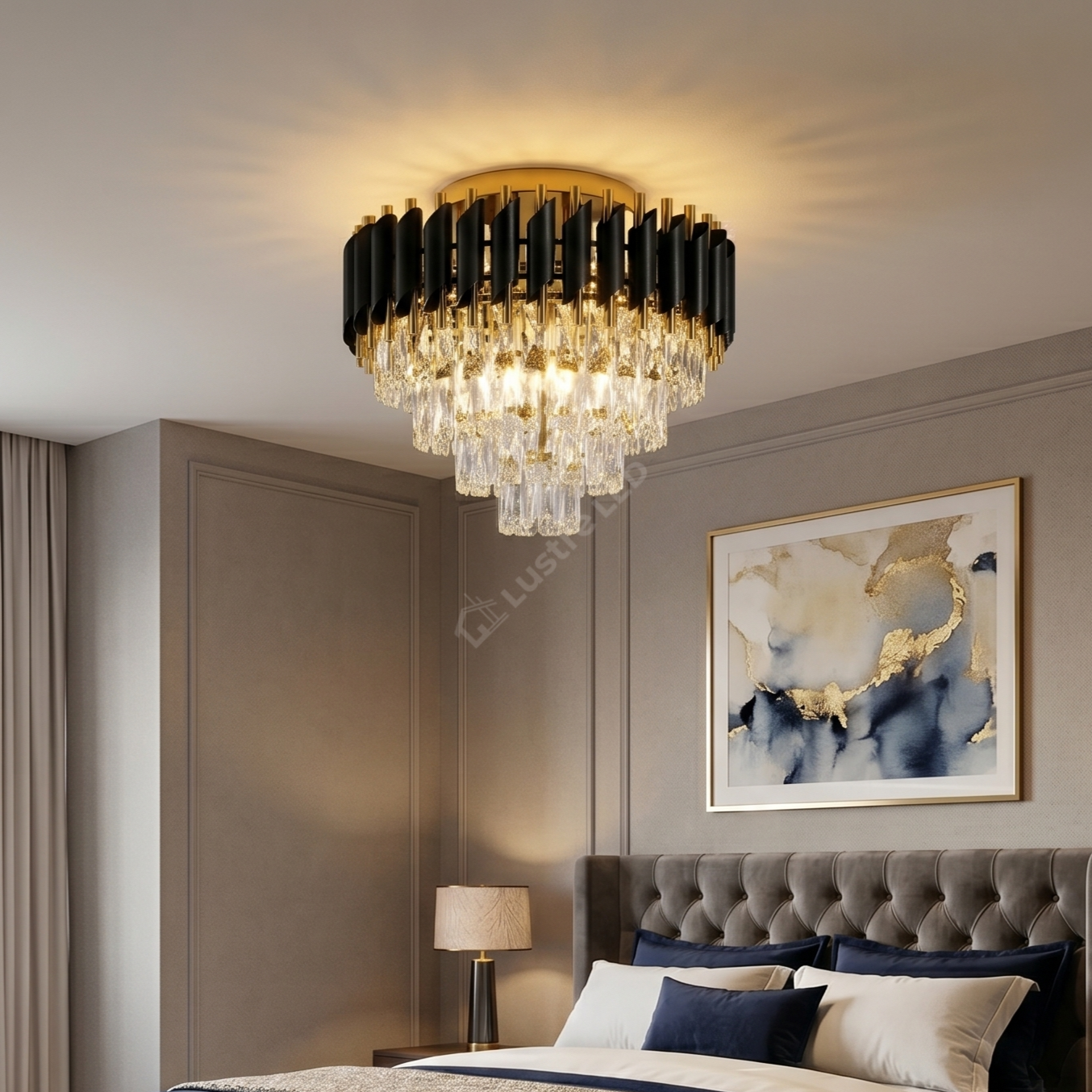 Candelabru Aplicat Cristal BLACK PANTHER 400mm