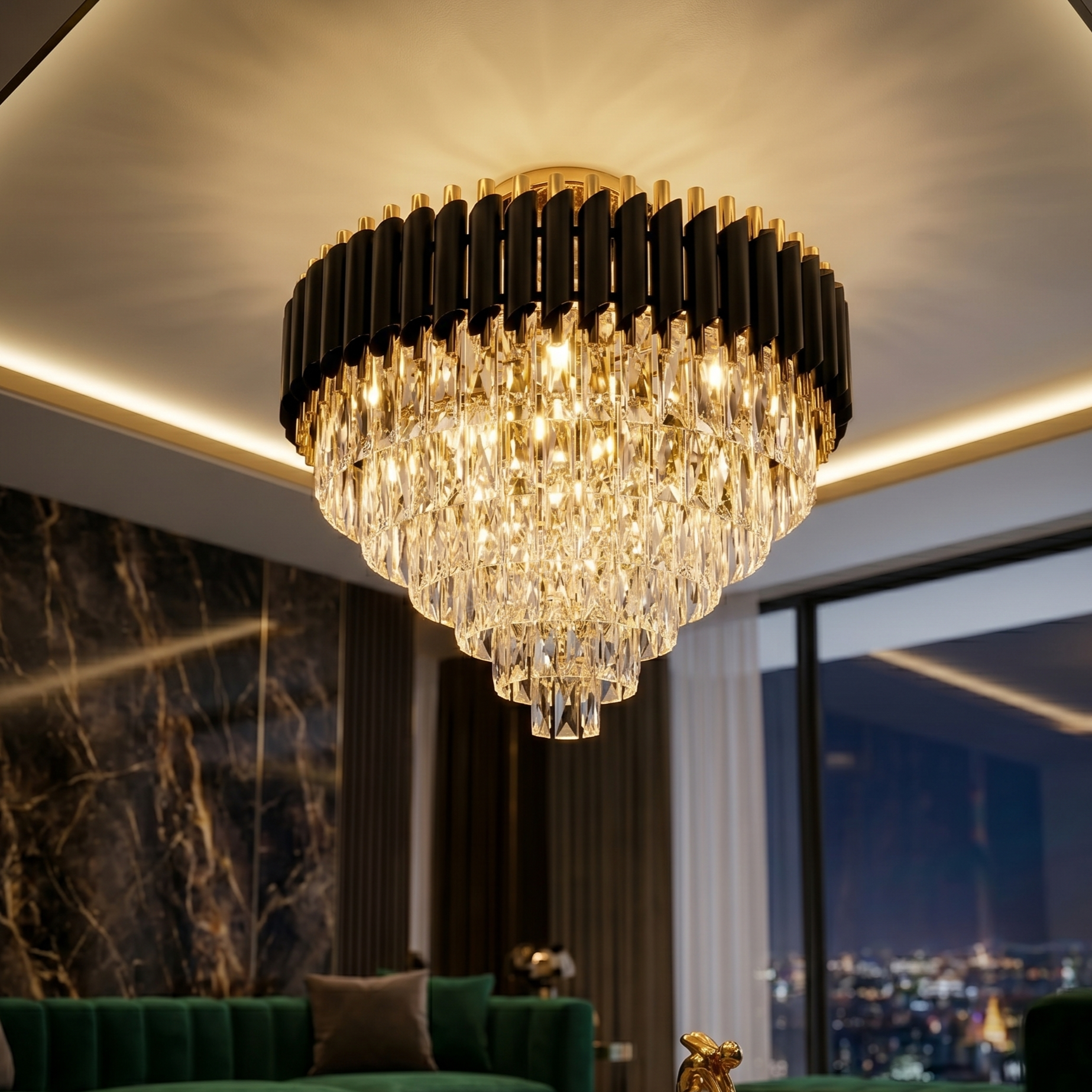 Candelabru Aplicat Cristal BLACK PANTHER 600mm