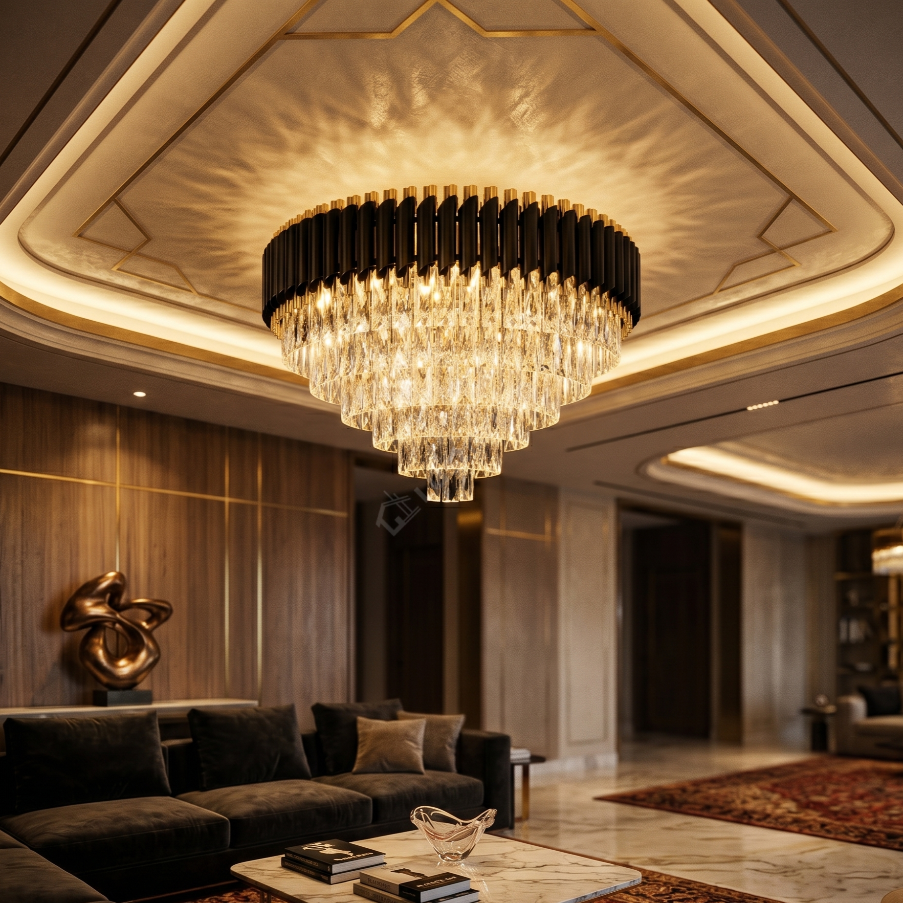 Candelabru Aplicat Cristal BLACK PANTHER 600mm