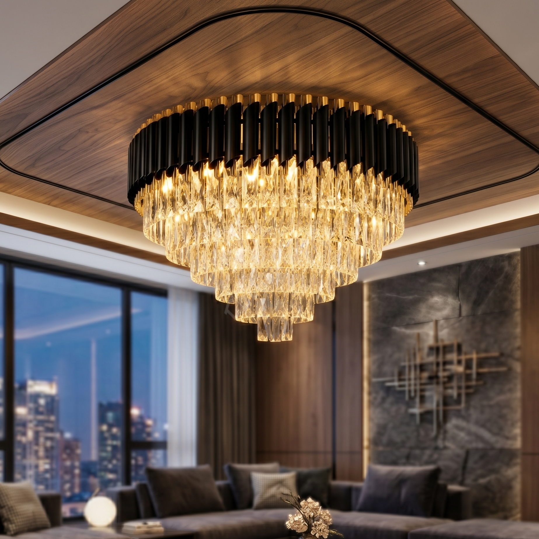 Candelabru Aplicat Cristal BLACK PANTHER 600mm