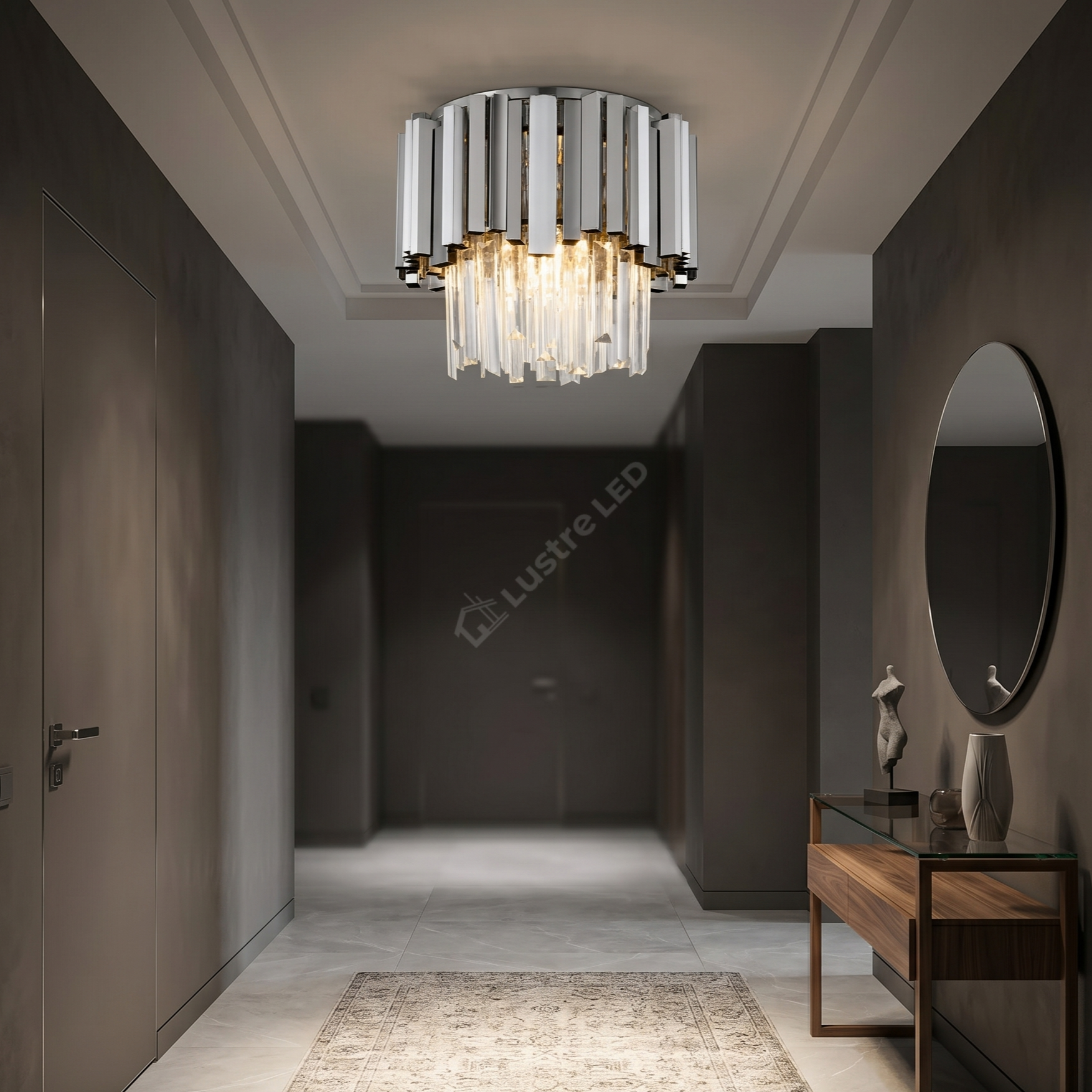 Candelabru Aplicat Cristal GLORY SILVER 300mm