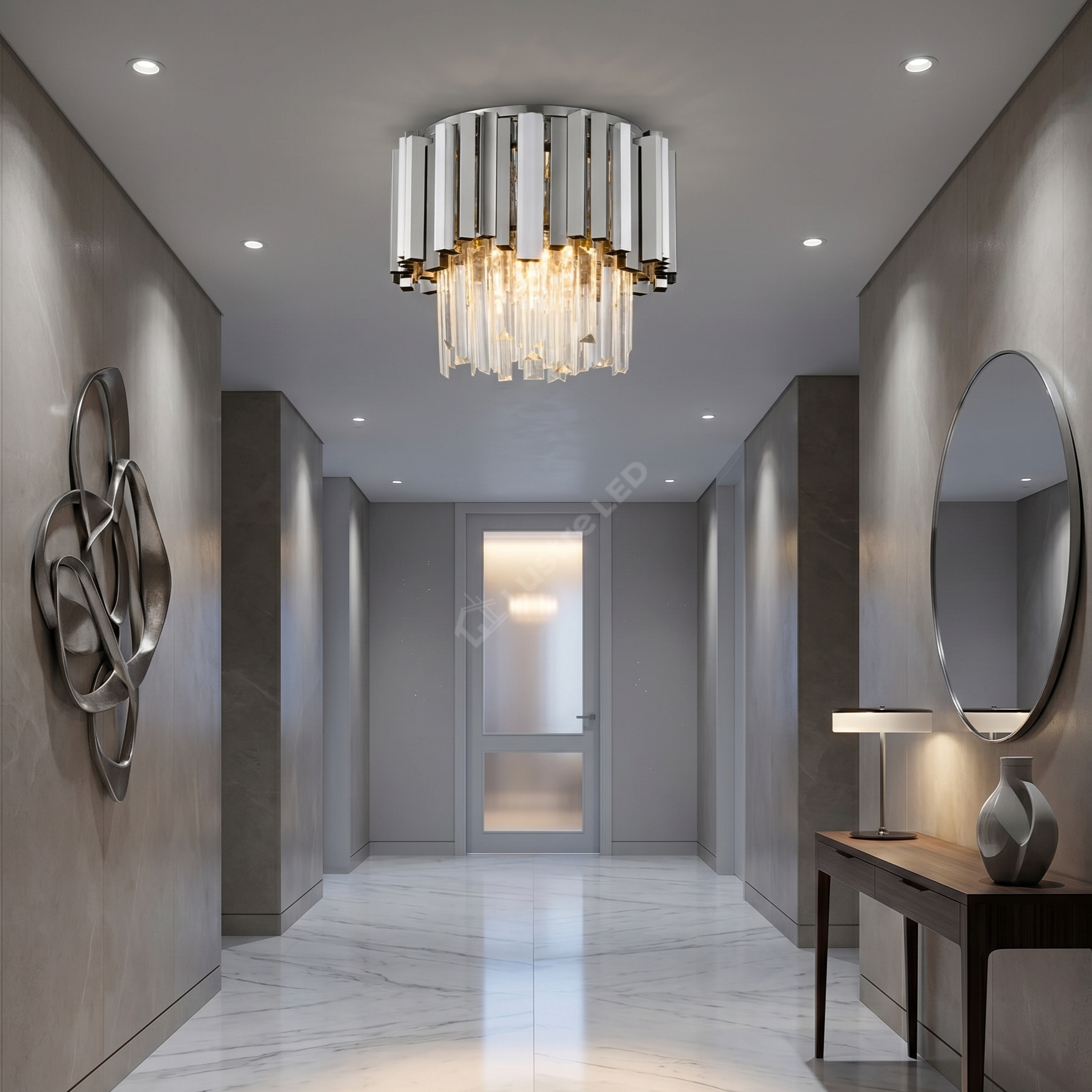 Candelabru Aplicat Cristal GLORY SILVER 300mm