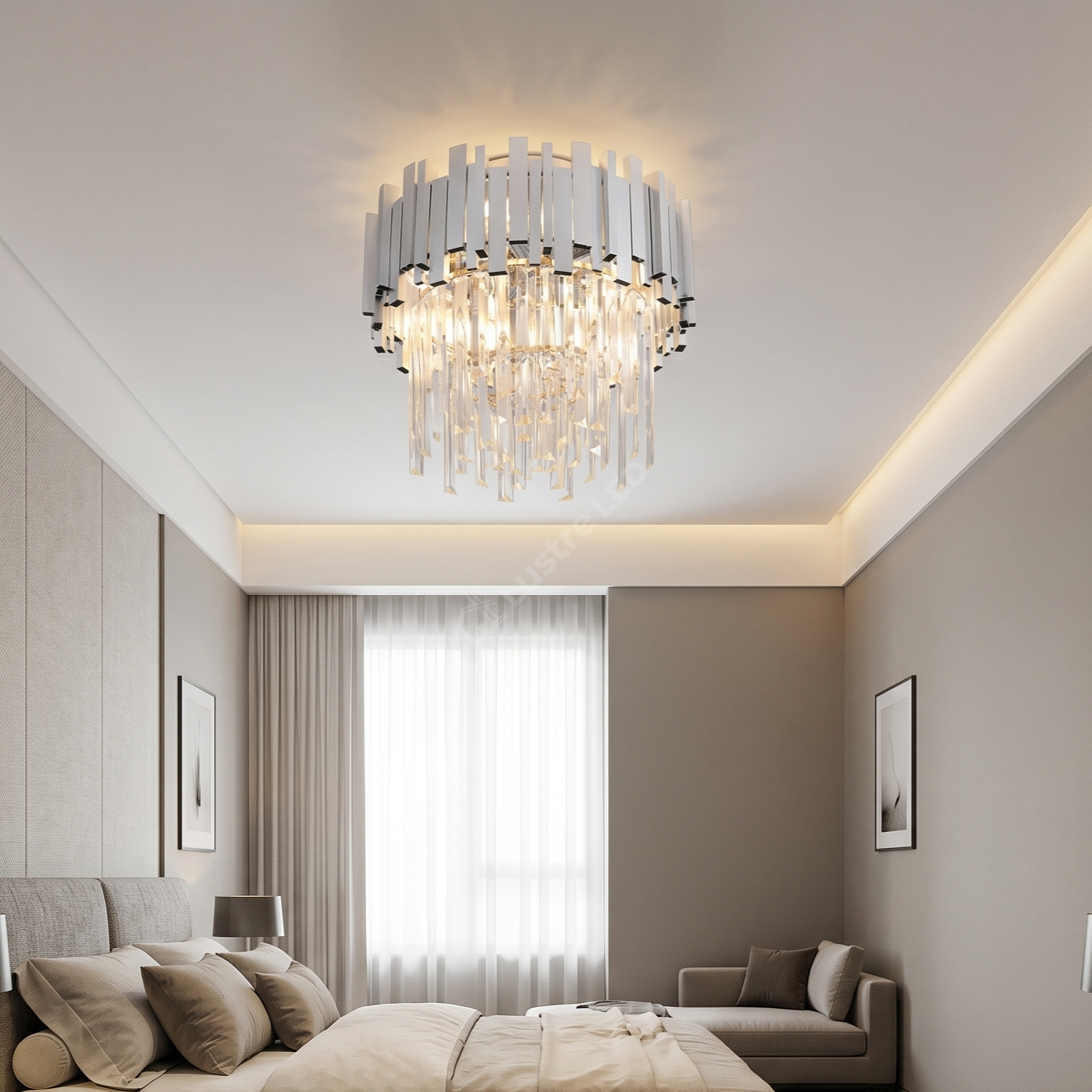Candelabru Aplicat Cristal GLORY SILVER 400mm
