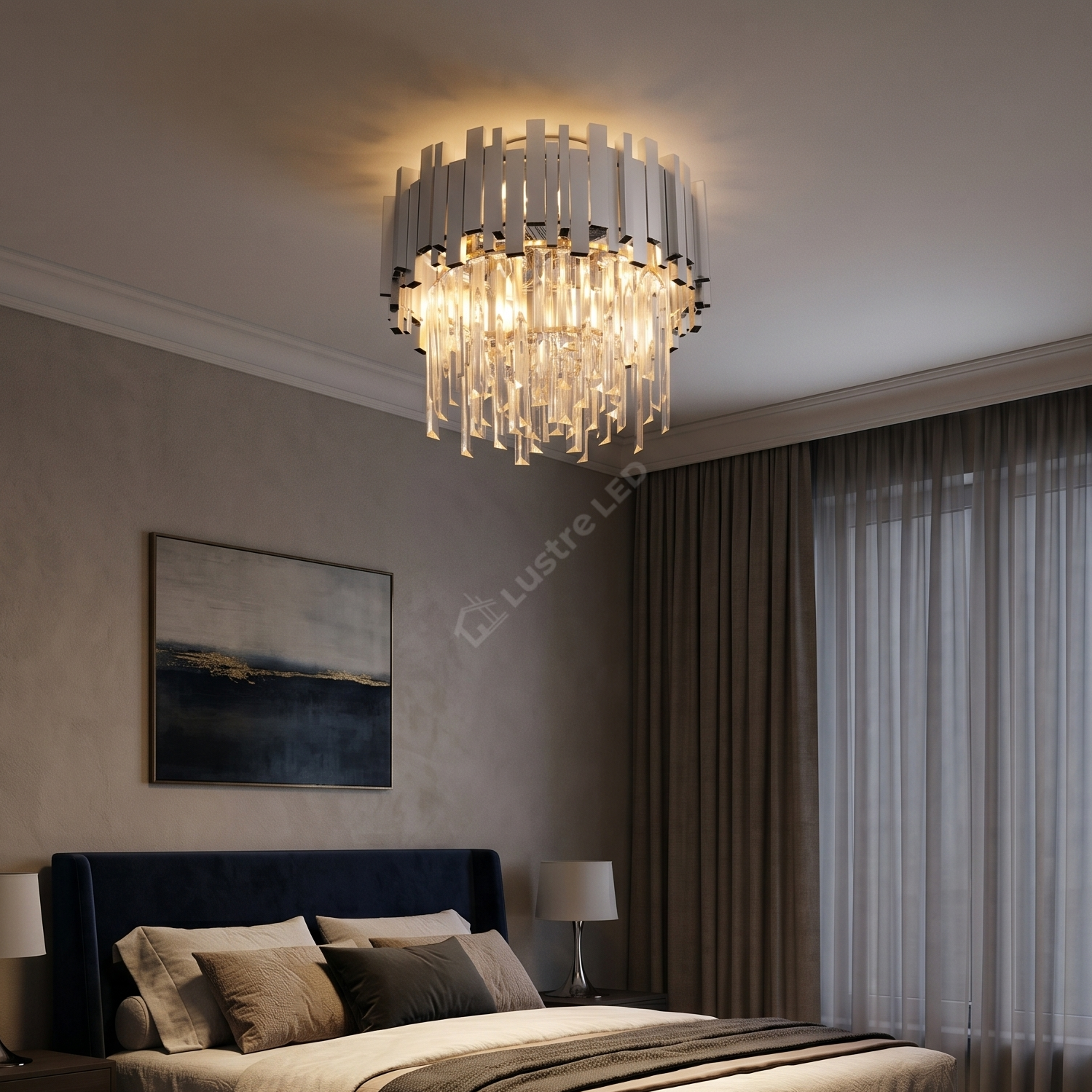 Candelabru Aplicat Cristal GLORY SILVER 400mm