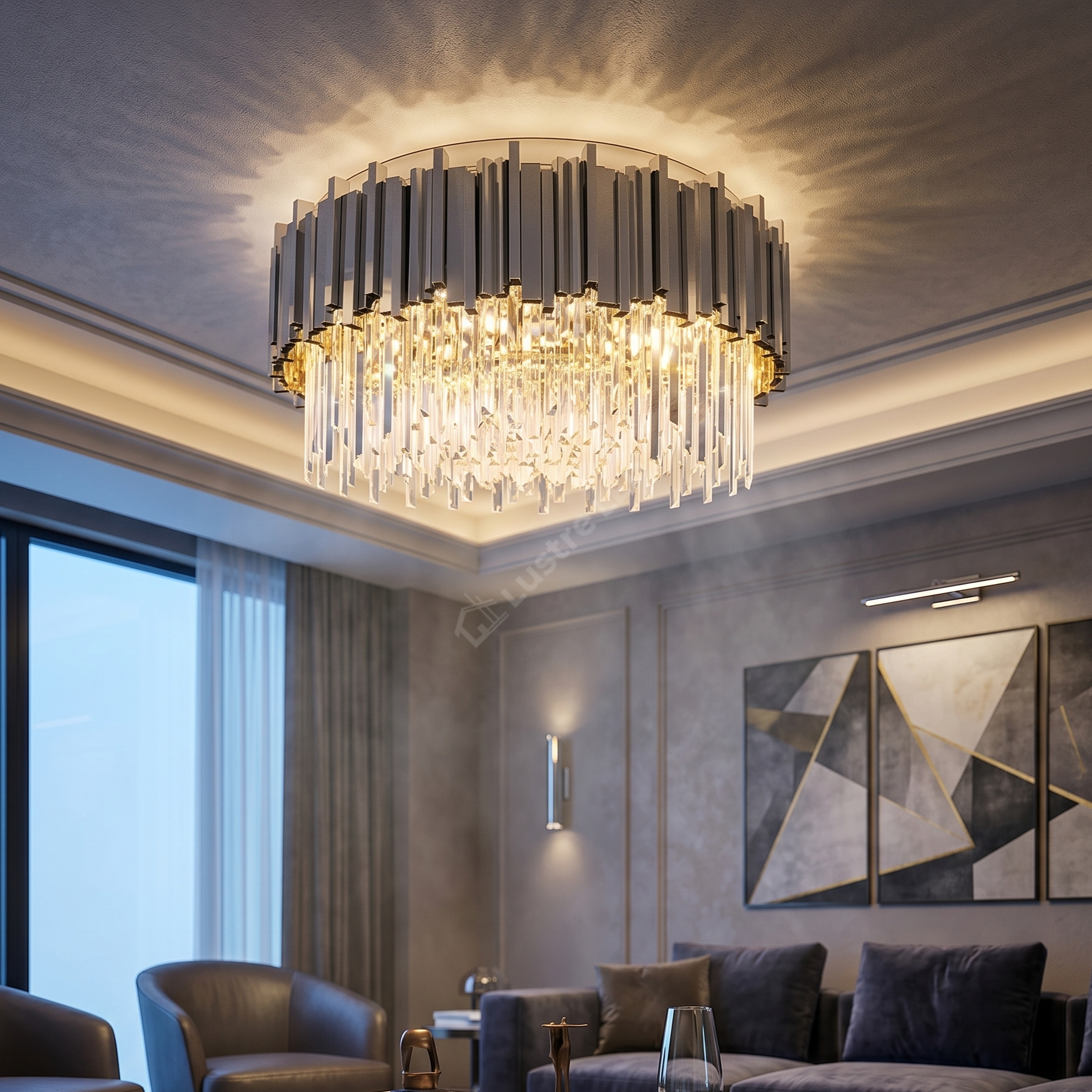 Candelabru Aplicat Cristal GLORY SILVER 600mm