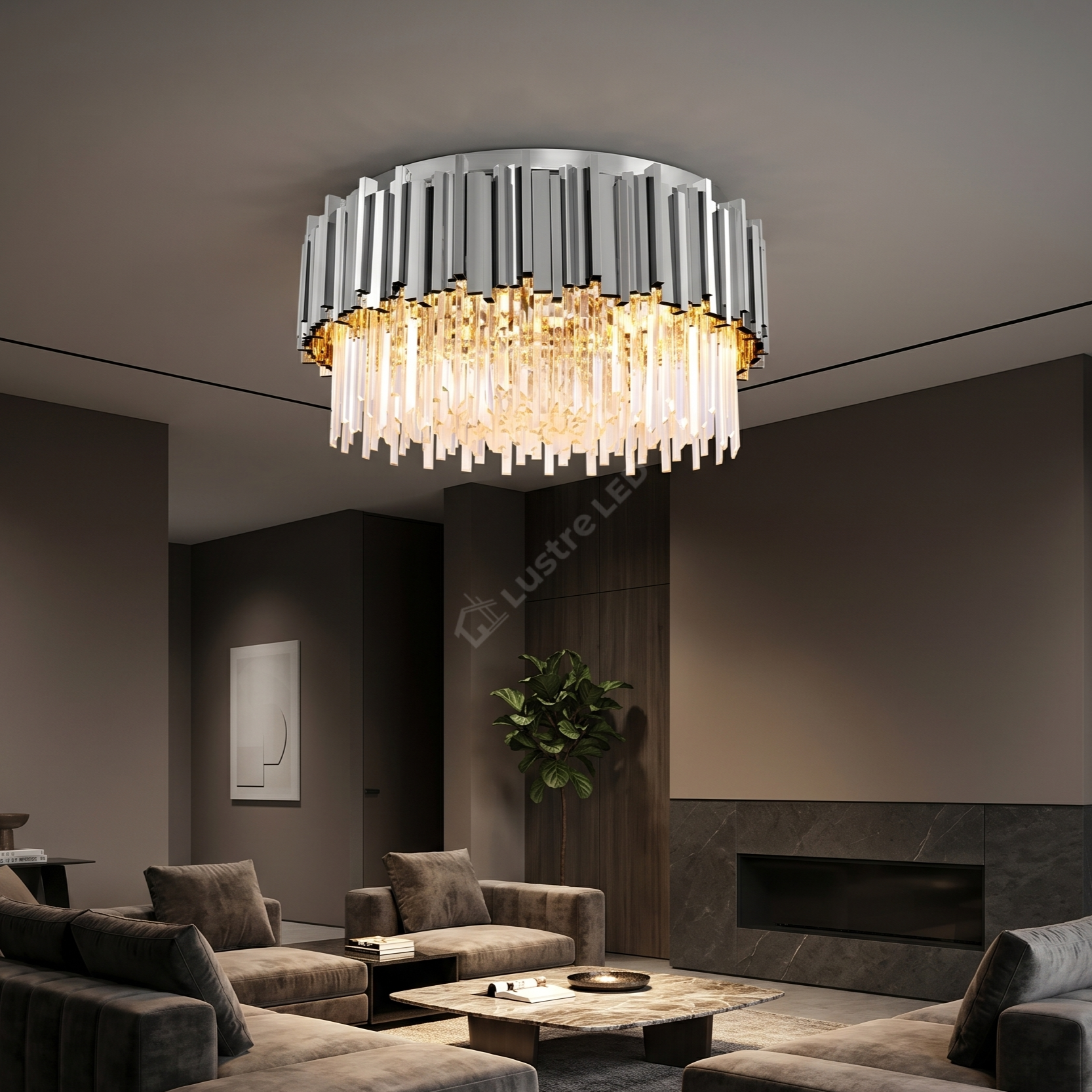 Candelabru Aplicat Cristal GLORY SILVER 600mm