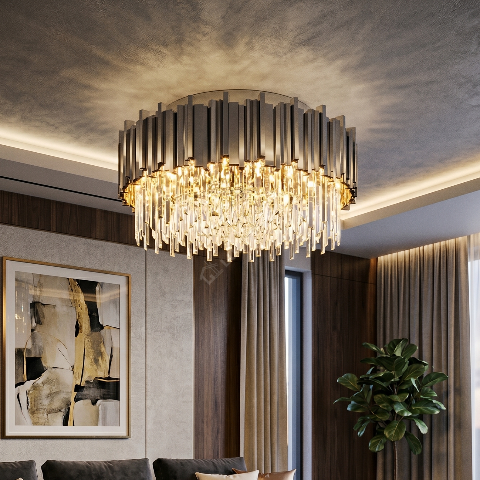 Candelabru Aplicat Cristal GLORY SILVER 600mm