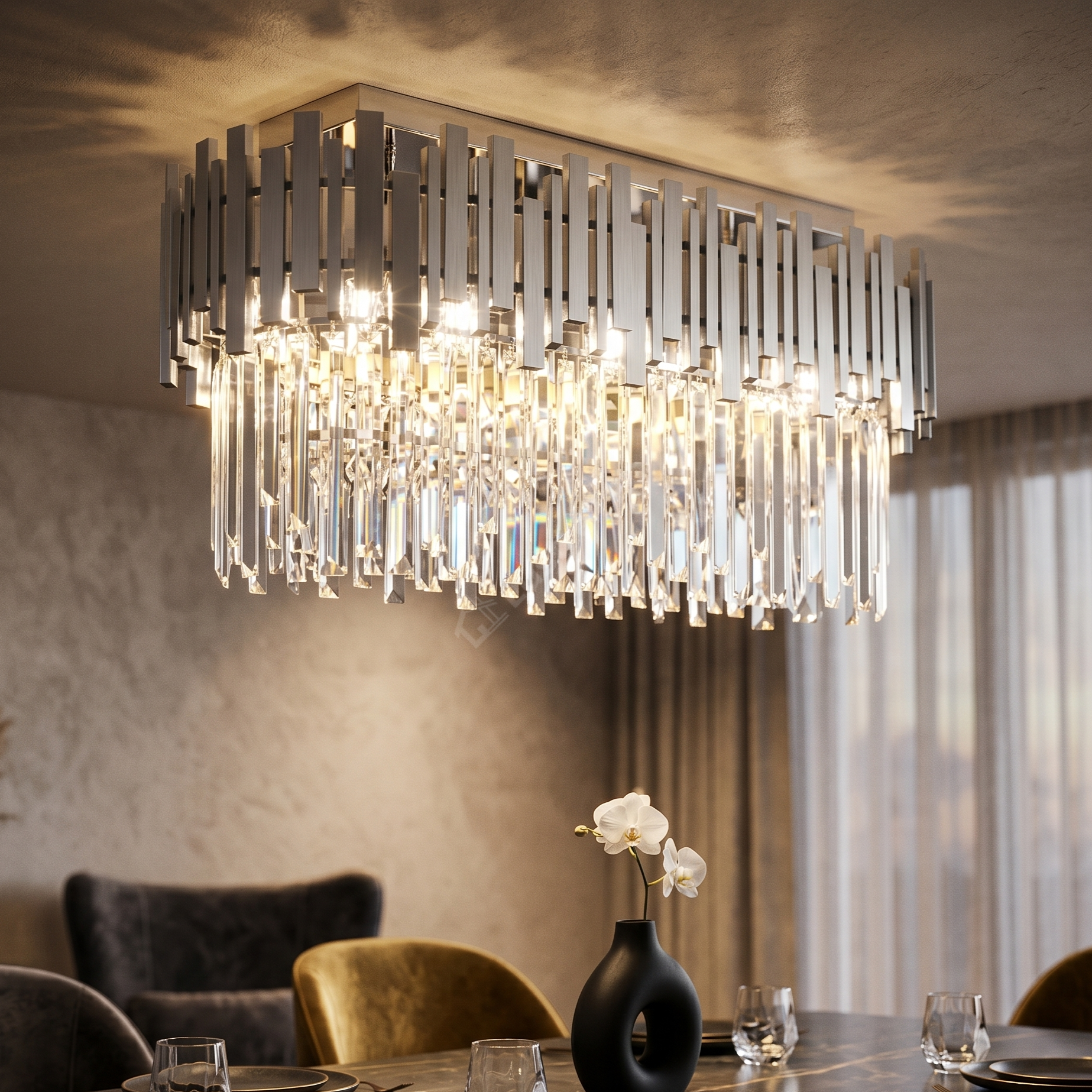 Candelabru Aplicat Cristal GLORY SILVER 750x300mm