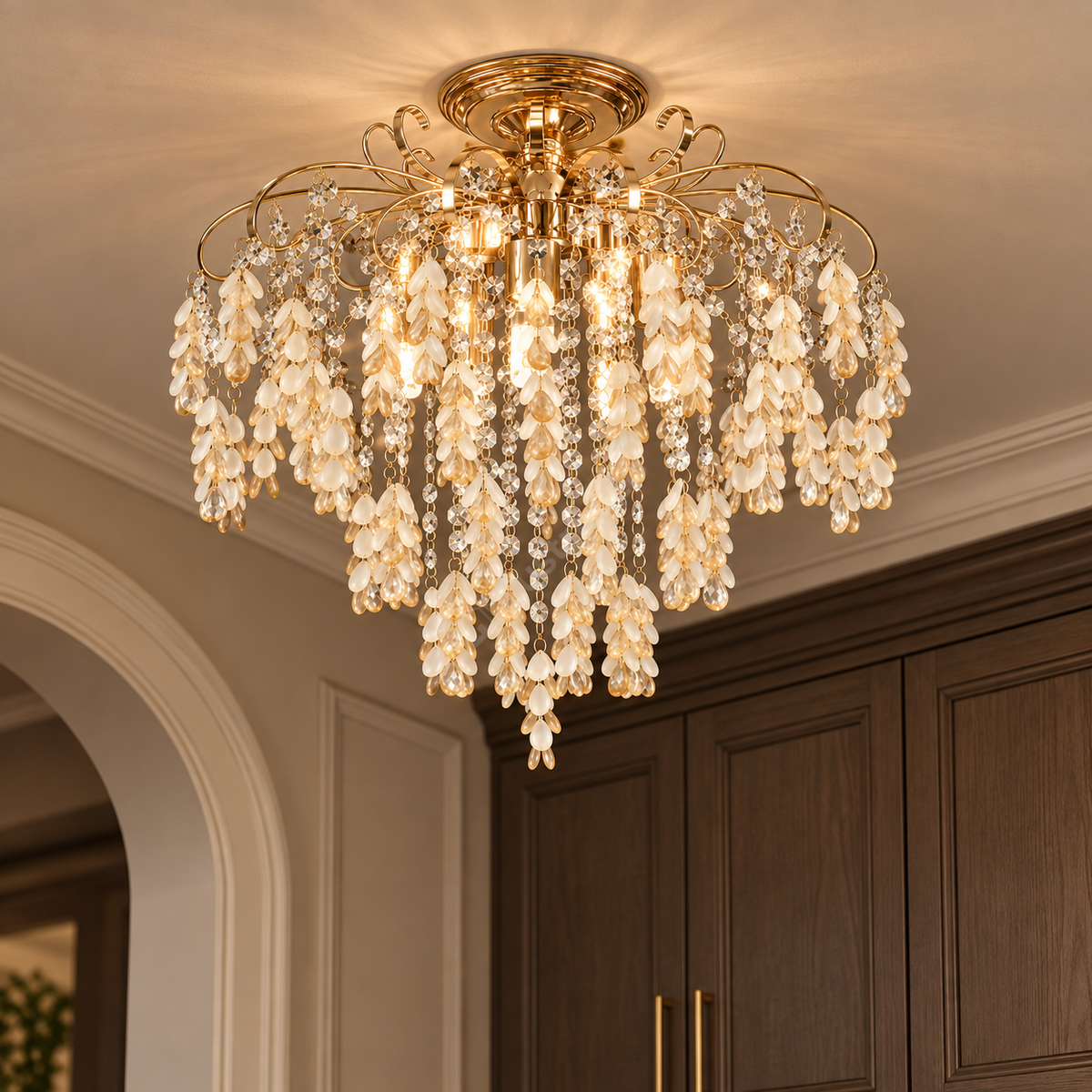 Candelabru Aplicat Cristal MONCELO Gold Ø50CM