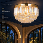 Candelabru Aplicat Maxi Charlotte Crystal Gold Premium Ø50CM